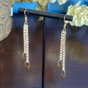 Gold and CZ drop / dangle Earrings